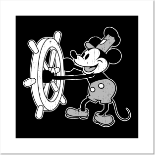 Steamboat Willie - distressed 4 dark tees Posters and Art